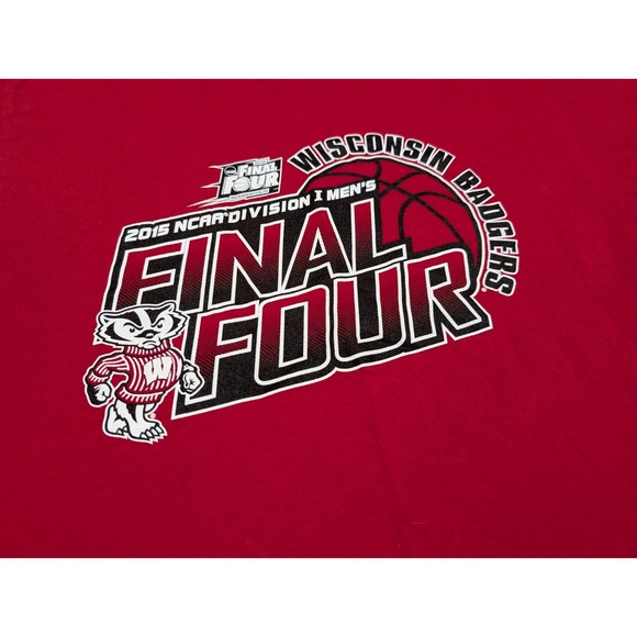 University Of Wisconsin Badgers T-Shirt, Final 4 2015 Official NCAA. Men's Sz M - Picture 3 of 7